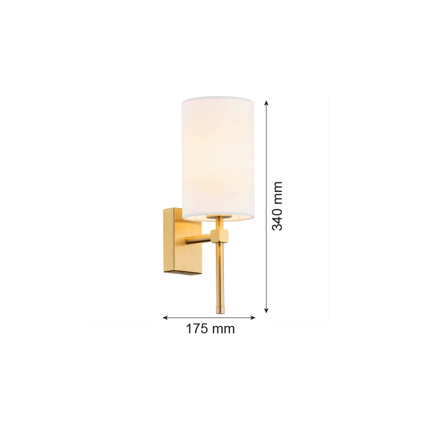 Argon 8034 - Væglampe ABRUZZO 1xE14/7W/230V messing/hvid