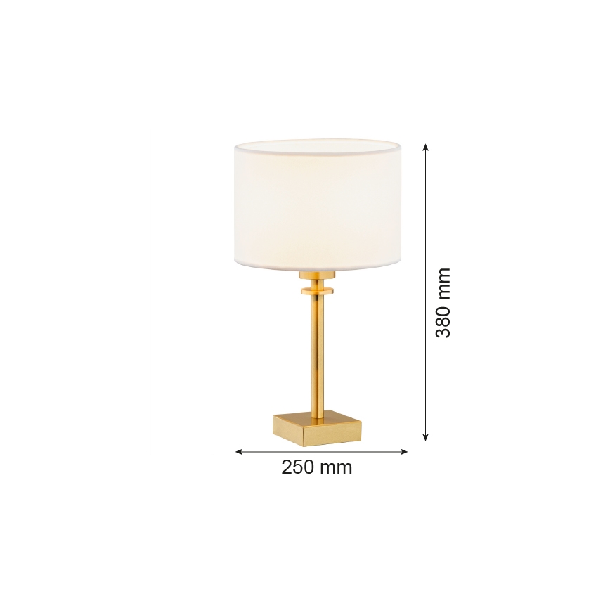 Argon 8047 - Bordlampe ABBANO 1xE27/15W/230V messing/hvid