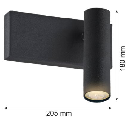 Argon 8065 - Vægspot ETNA 1xG9/6W/230V sort