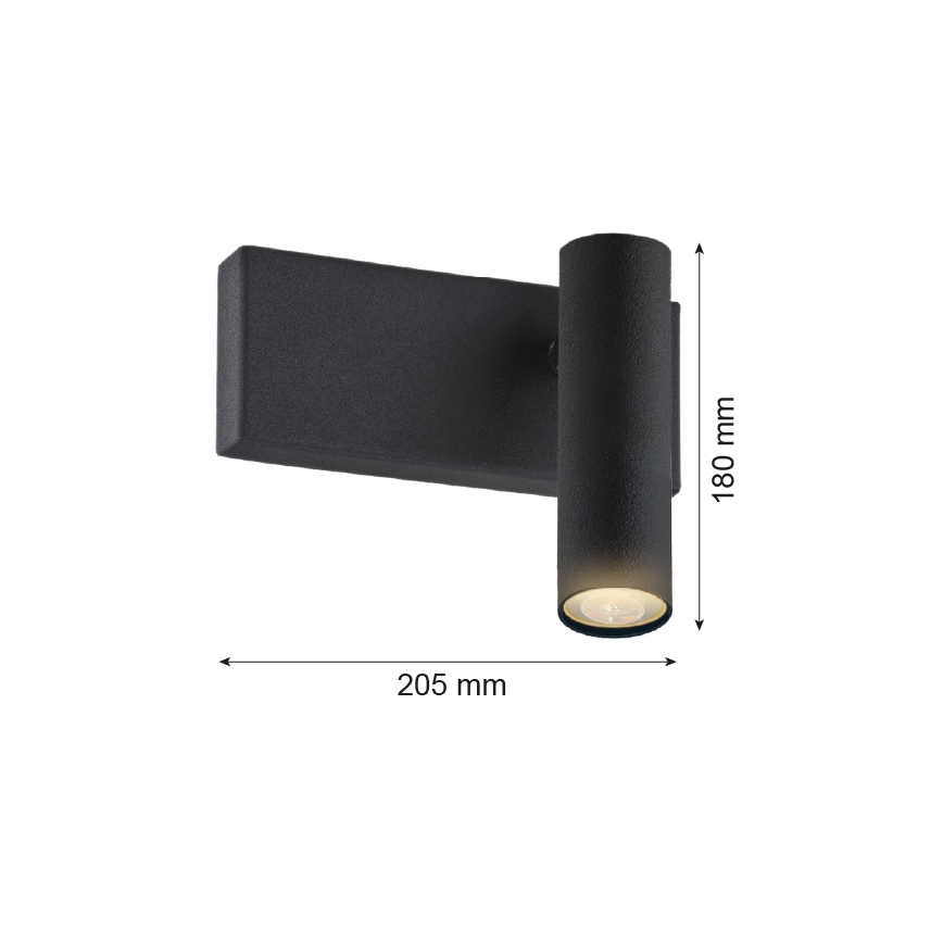 Argon 8065 - Vægspot ETNA 1xG9/6W/230V sort