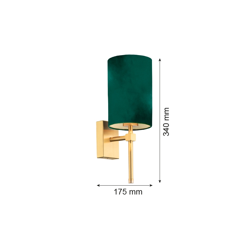 Argon 8109 - Væglampe ABRUZZO 1xE14/7W/230V messing/grøn