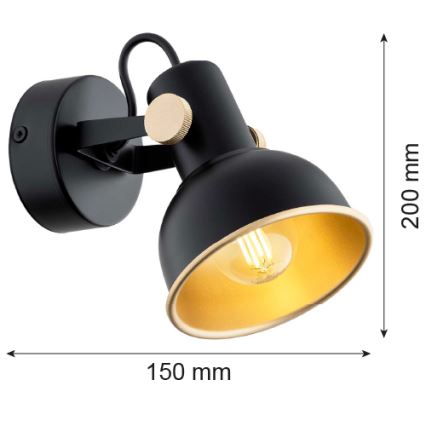 Argon 8246 - Spotlampe LENORA 1xE14/7W/230V sort