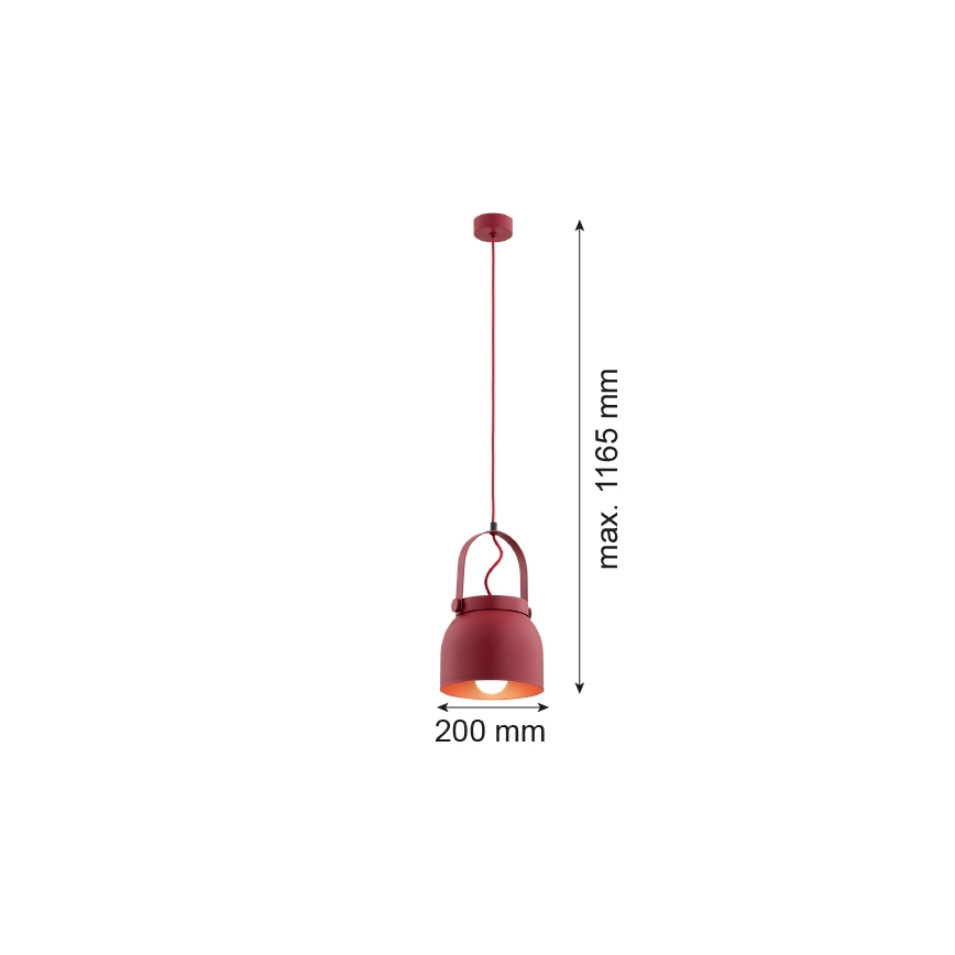 Argon 8282 - Pendel LOGAN 1xE27/15W/230V diameter 20 cm rød
