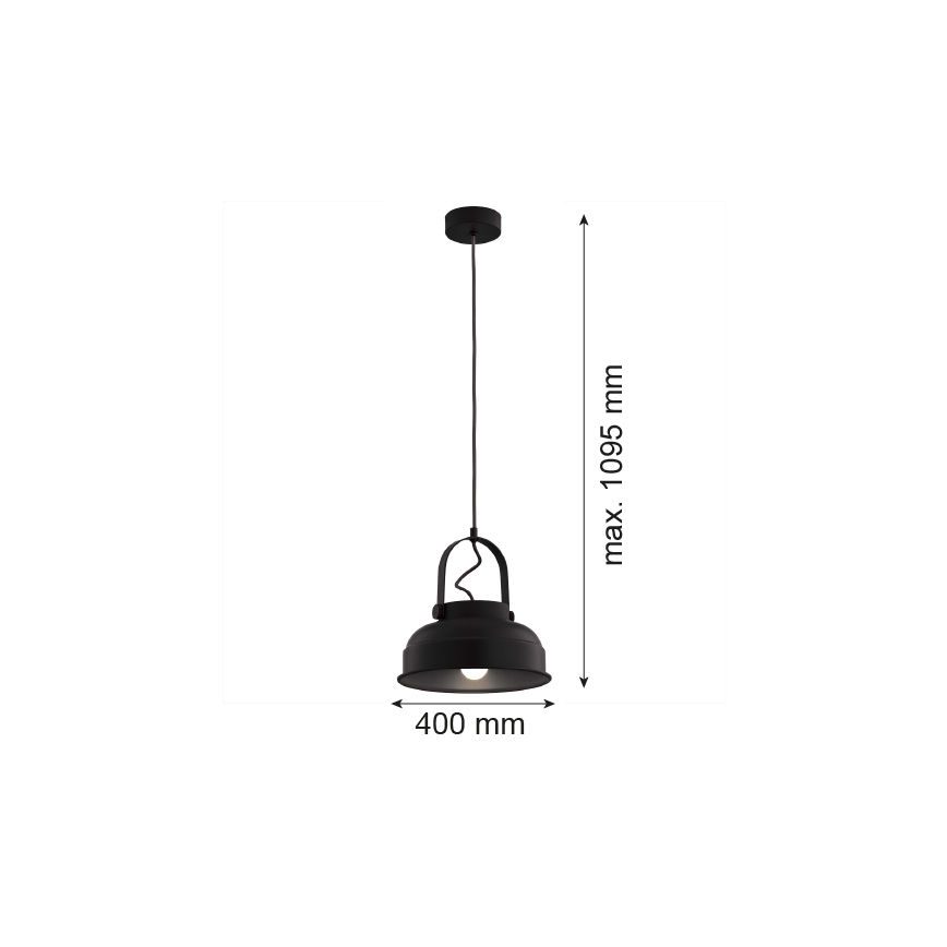 Argon 8285 - Pendel DAKOTA 1xE27/15W/230V sort