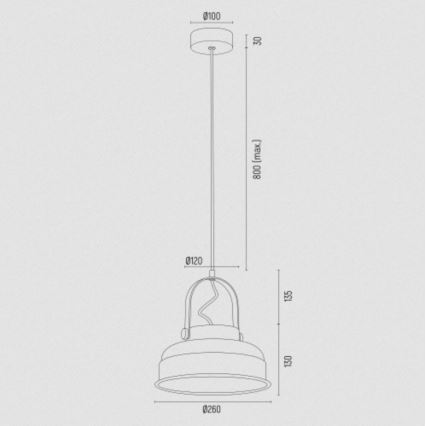 Argon 8285 - Pendel DAKOTA 1xE27/15W/230V sort
