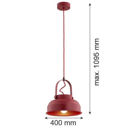 Argon 8286 - Pendel DAKOTA 1xE27/15W/230V rød