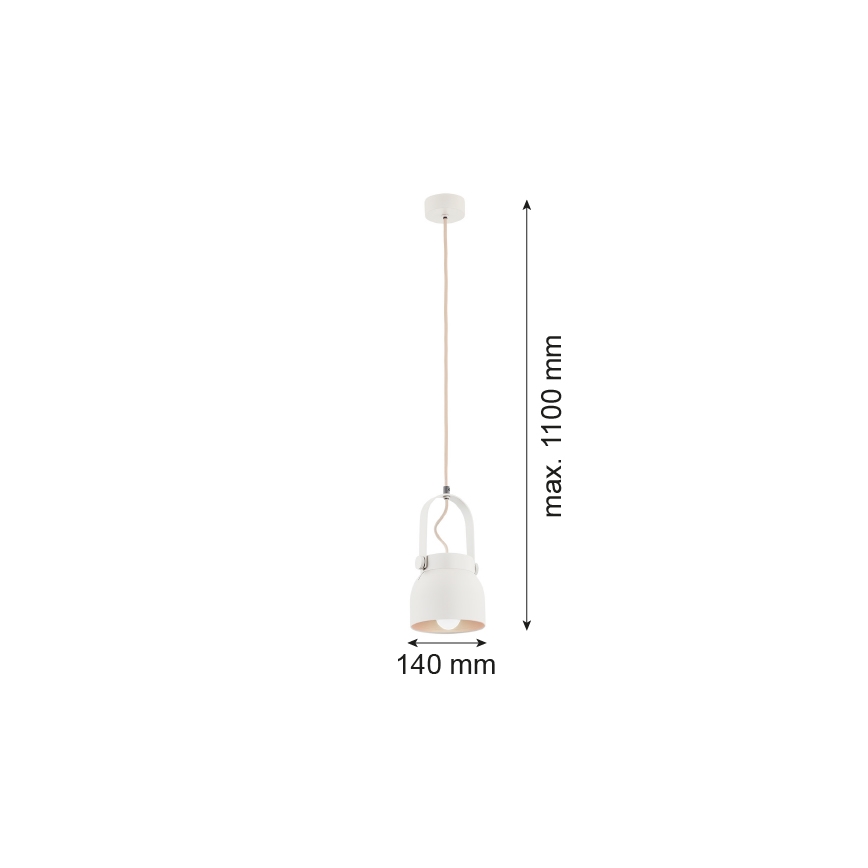 Argon 8290 - Pendel LOGAN 1xE27/15W/230V diameter 14 cm hvid