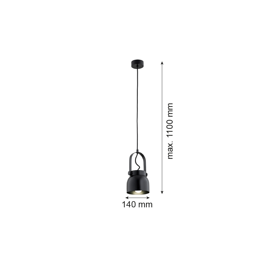 Argon 8291 - Pendel LOGAN 1xE27/15W/230V diameter 14 cm sort