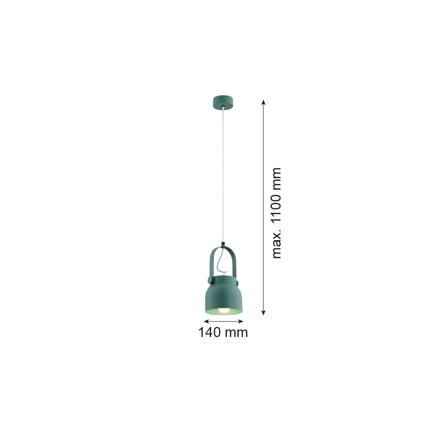 Argon 8293 - Pendel LOGAN 1xE27/15W/230V diameter 14 cm grøn