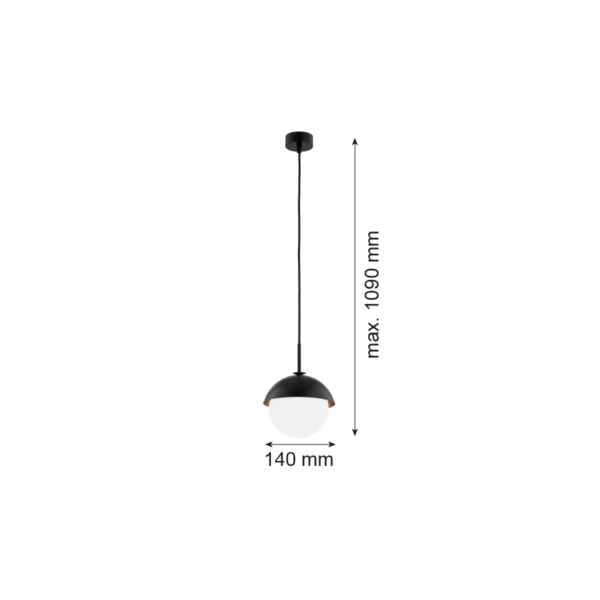 Argon 8295 - Pendel CAPPELLO 1xE27/15W/230V sort
