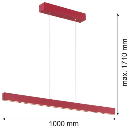 Argon 8304 - LED pendel BALANS LED/35W/230V 3000K rød