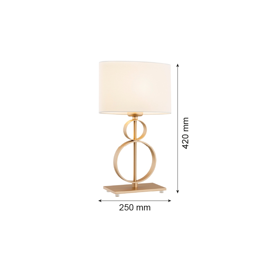 Argon 8310 - Bordlampe PERSEO 1xE27/15W/230V 42 cm cremefarvet/guldfarvet