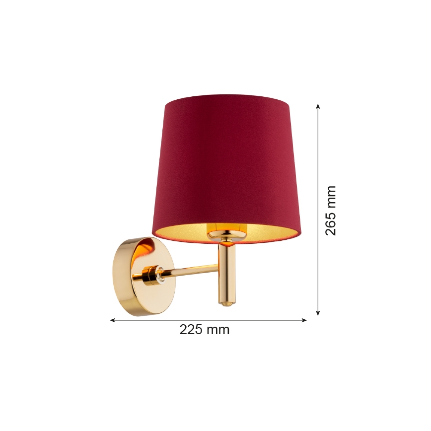 Argon 8311 - Væglampe PONTE PLUS 1xE27/15W/230V rød
