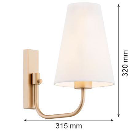 Argon 8312 - Væglampe SAFIANO 1xE27/15W/230V guldfarvet