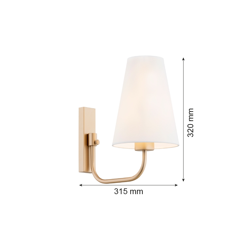 Argon 8312 - Væglampe SAFIANO 1xE27/15W/230V guldfarvet