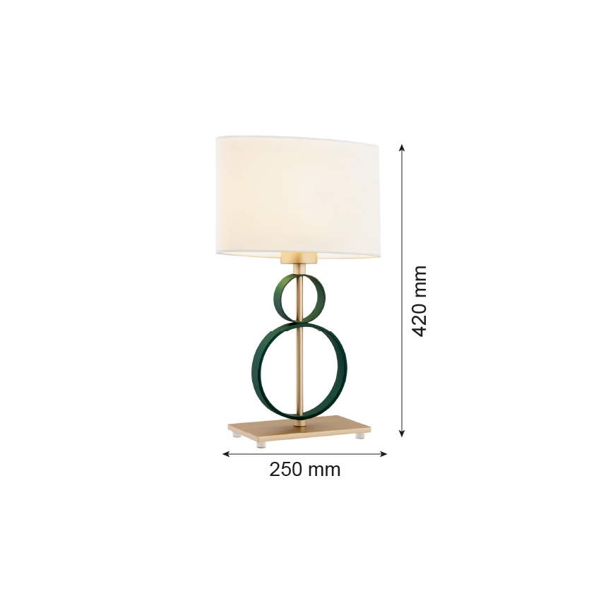Argon 8317 - Bordlampe PERSEO 1xE27/15W/230V 42 cm cremefarvet/grøn