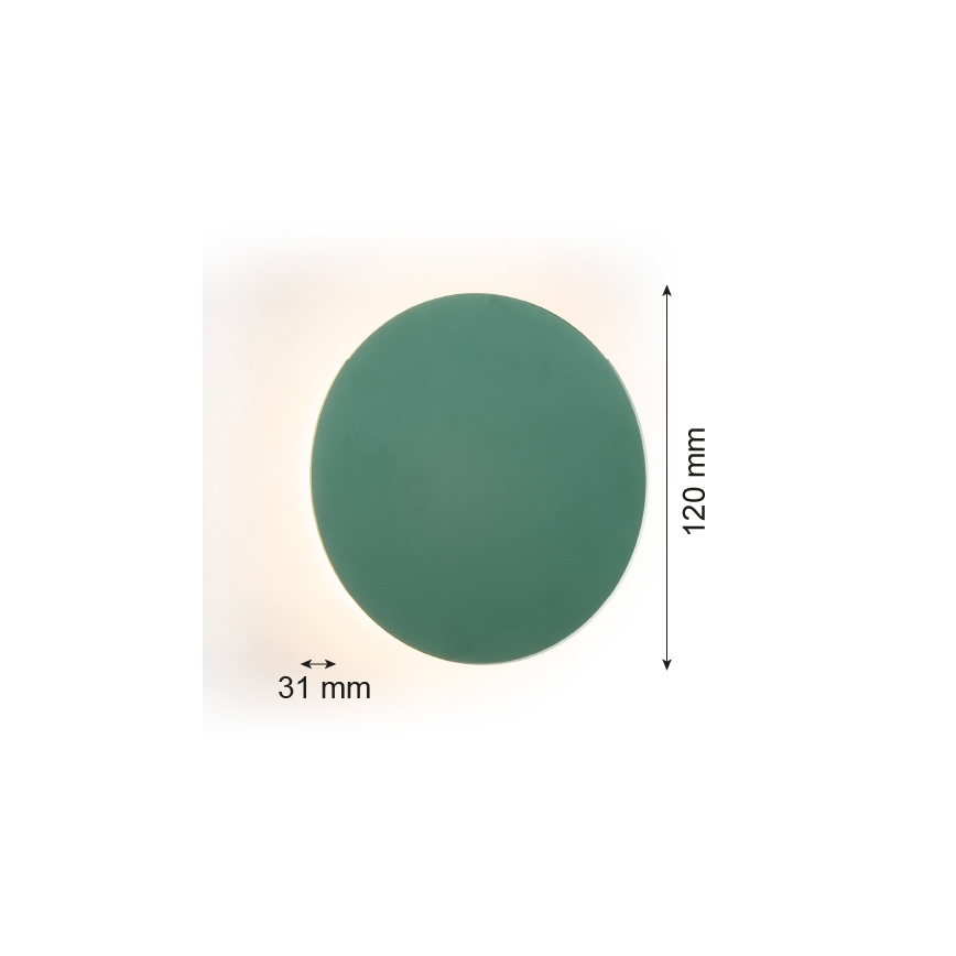 Argon 8323 - LED væglampe OREGON PLUS LED/3W/230V 3000K 12 cm grøn