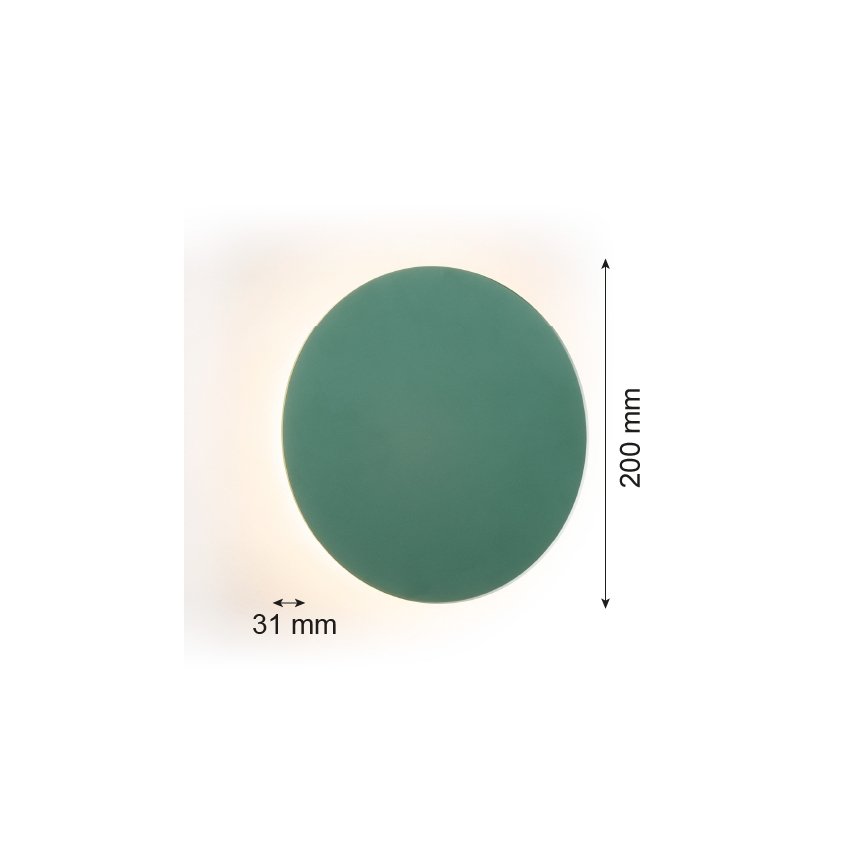 Argon 8324 - LED væglampe OREGON PLUS LED/4,5W/230V 3000K 20 cm grøn