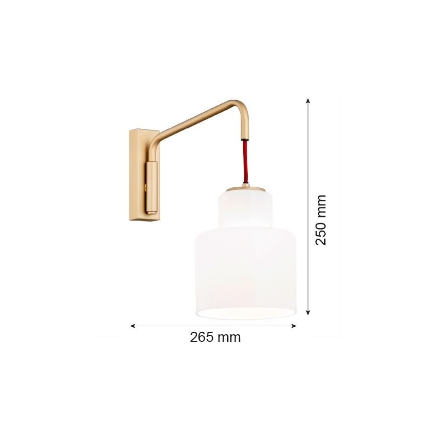 Argon 8372 - Væglampe DIUNA 1xE27/15W/230V guldfarvet/rød