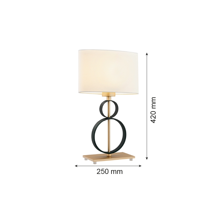 Argon 8373 - Bordlampe PERSEO 1xE27/15W/230V 42 cm cremefarvet/sort