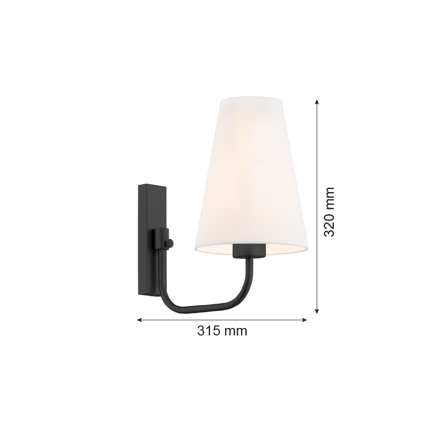 Argon 8376 - Væglampe SAFIANO 1xE27/15W/230V sort