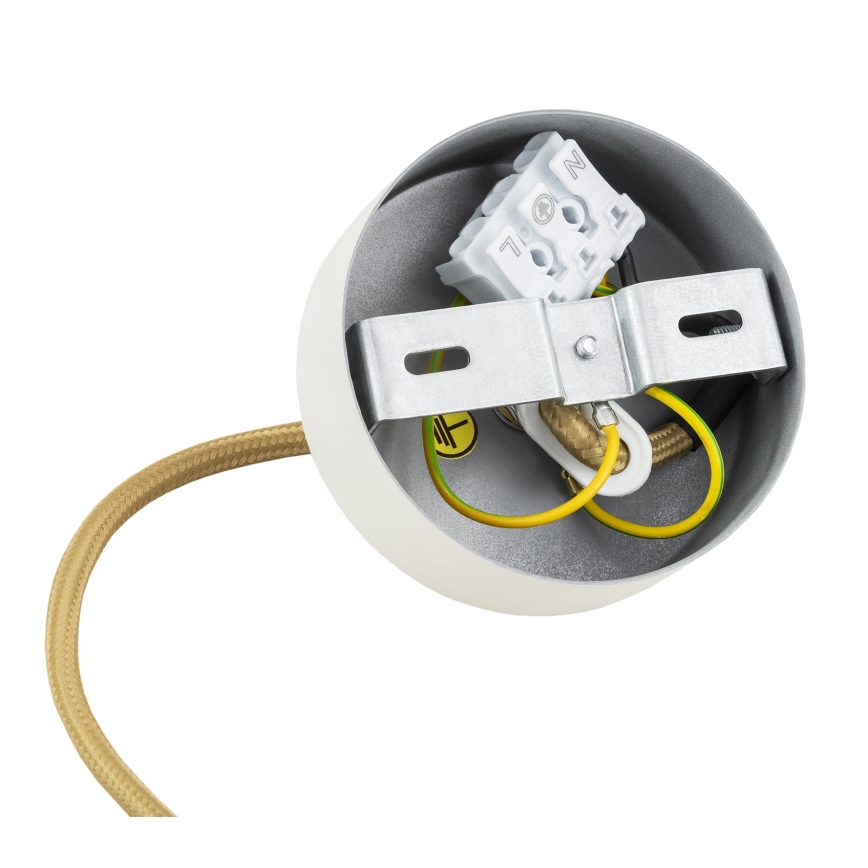 Argon 8451 - Pendel ALMIROS 1xE14/7W/230V diameter 12 cm alabast hvid/guldfarvet
