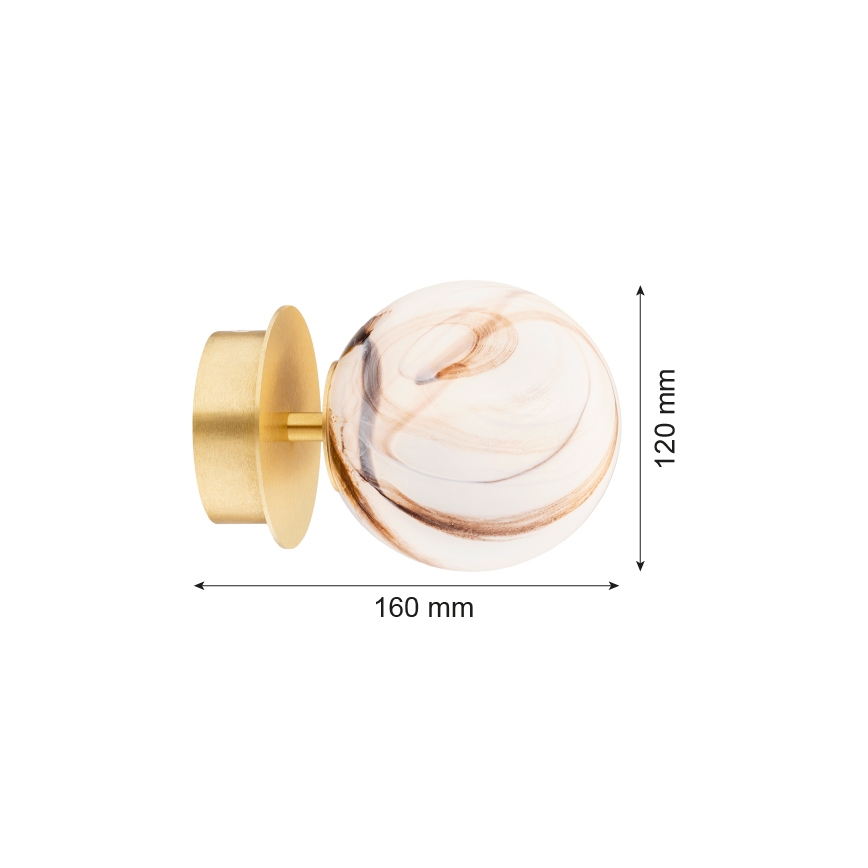 Argon 8453 - Væglampe FABIO 1xE14/7W/230V alabast guldfarvet