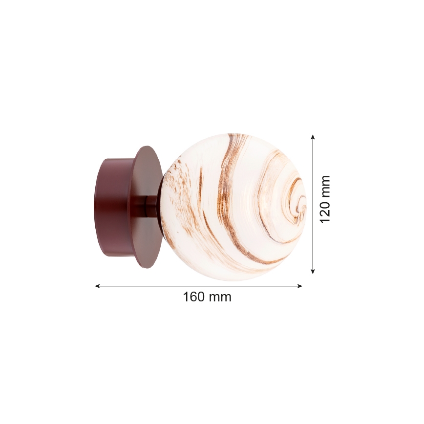 Argon 8455 - Væglampe FABIO 1xE14/7W/230V alabast brun