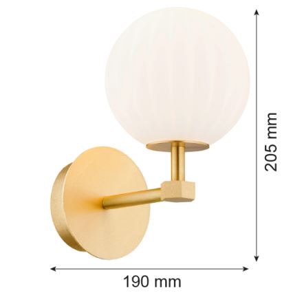 Argon 8502 - Væglampe PALOMA 1xE14/7W/230V guldfarvet/hvid