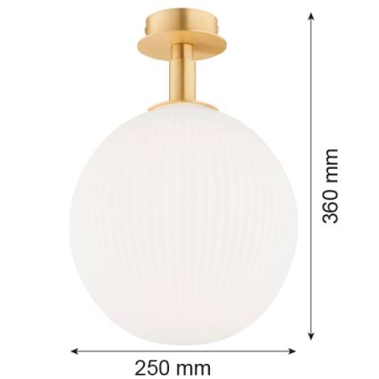 Argon 8505 - Loftlampe PALOMA 1xE27/15W/230V guldfarvet/hvid