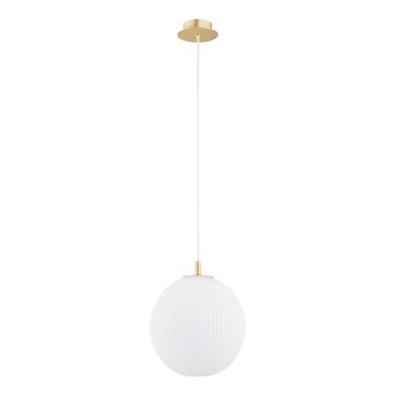 Argon 8507 - Pendel PALOMA 1xE27/15W/230V diameter 25 cm guldfarvet/hvid