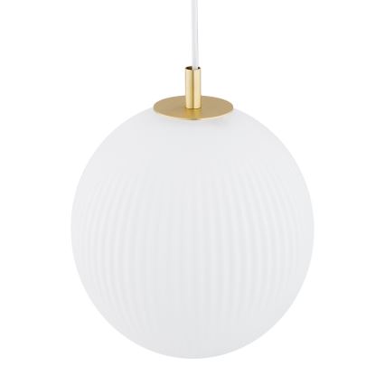 Argon 8507 - Pendel PALOMA 1xE27/15W/230V diameter 25 cm guldfarvet/hvid