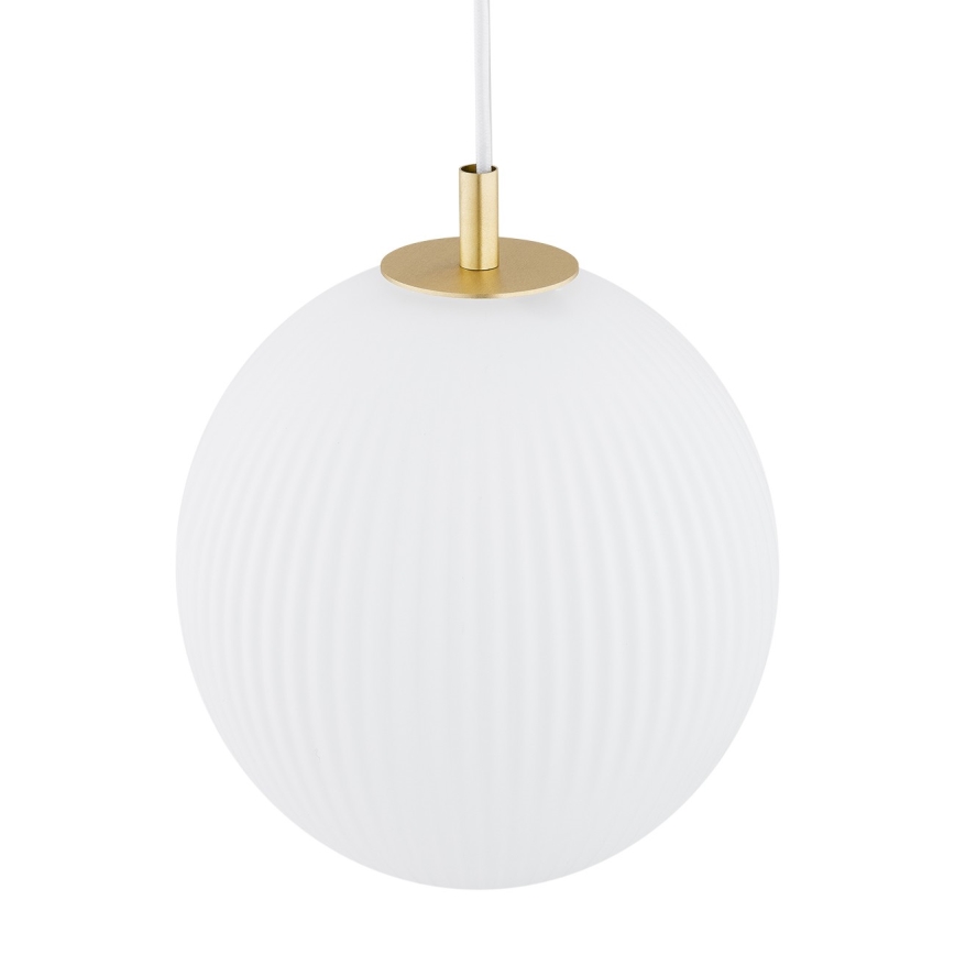 Argon 8507 - Pendel PALOMA 1xE27/15W/230V diameter 25 cm guldfarvet/hvid