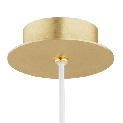 Argon 8507 - Pendel PALOMA 1xE27/15W/230V diameter 25 cm guldfarvet/hvid
