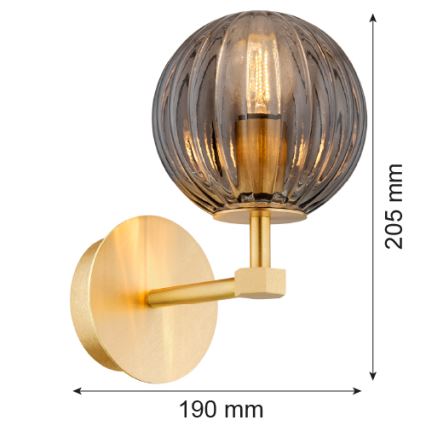 Argon 8508 - Væglampe PALOMA 1xE14/7W/230V guldfarvet/sort
