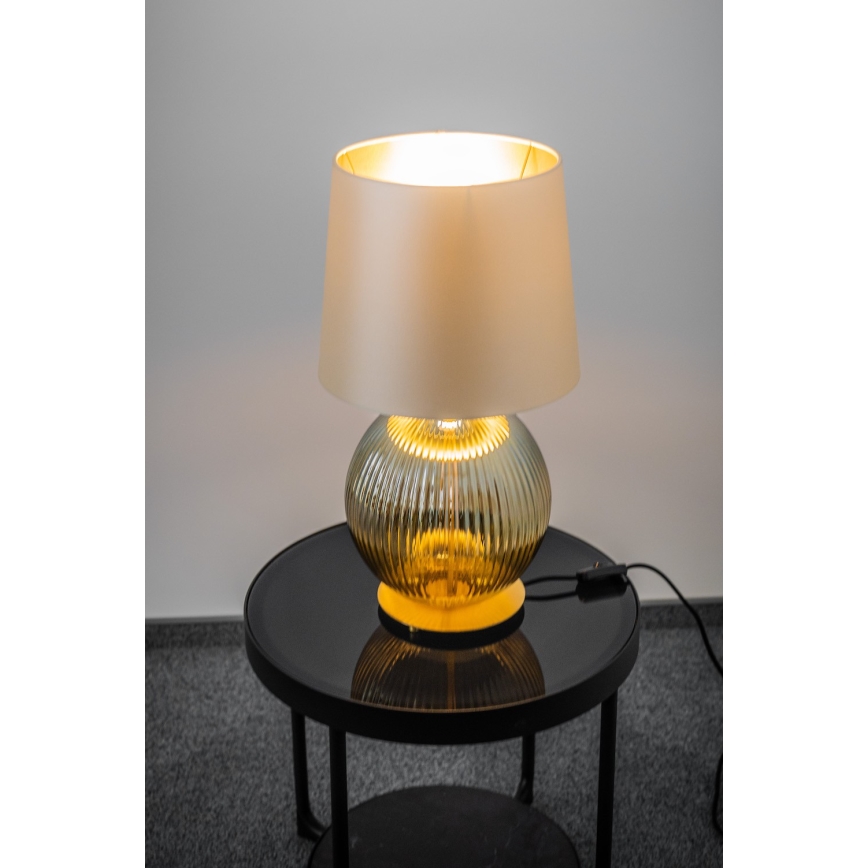 Argon 8530 - Bordlampe HAMILTON 1xE27/15W/230V 54 cm cremefarvet/grå