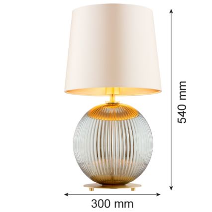 Argon 8530 - Bordlampe HAMILTON 1xE27/15W/230V 54 cm cremefarvet/grå