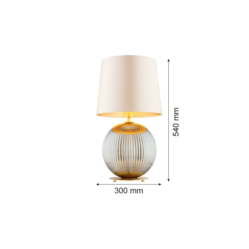 Argon 8530 - Bordlampe HAMILTON 1xE27/15W/230V 54 cm cremefarvet/grå