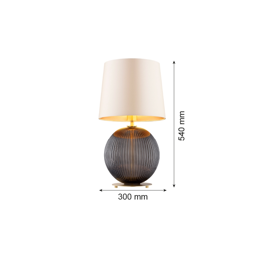 Argon 8538 - Bordlampe HAMILTON 1xE27/15W/230V 54 cm cremefarvet/sort