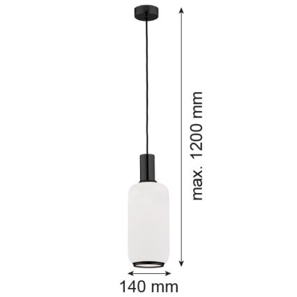 Argon 8563 - Pendel SAGUNTO PLUS 1xE27/15W/230V diameter 14 cm sort
