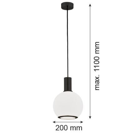 Argon 8564 - Pendel SAGUNTO PLUS 1xE27/15W/230V diameter 20 cm sort