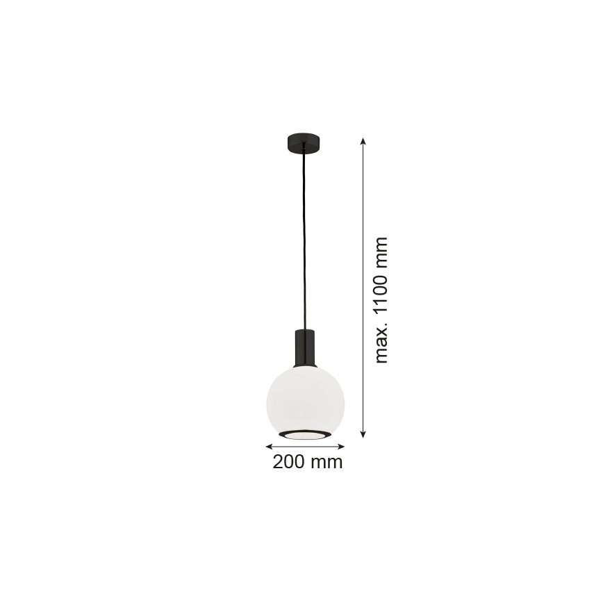 Argon 8564 - Pendel SAGUNTO PLUS 1xE27/15W/230V diameter 20 cm sort