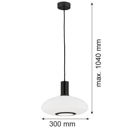 Argon 8565 - Pendel SAGUNTO PLUS 1xE27/15W/230V diameter 30 cm sort