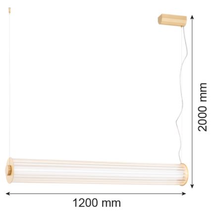 Argon 8624 - LED pendel HAMPTON LED/90W/230V 3000K 120 cm messing