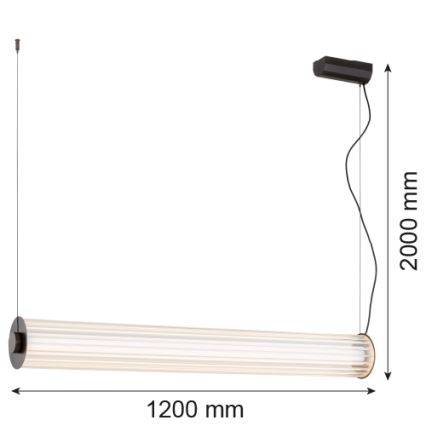 Argon 8625 - LED pendel HAMPTON LED/90W/230V 3000K 120 cm sort