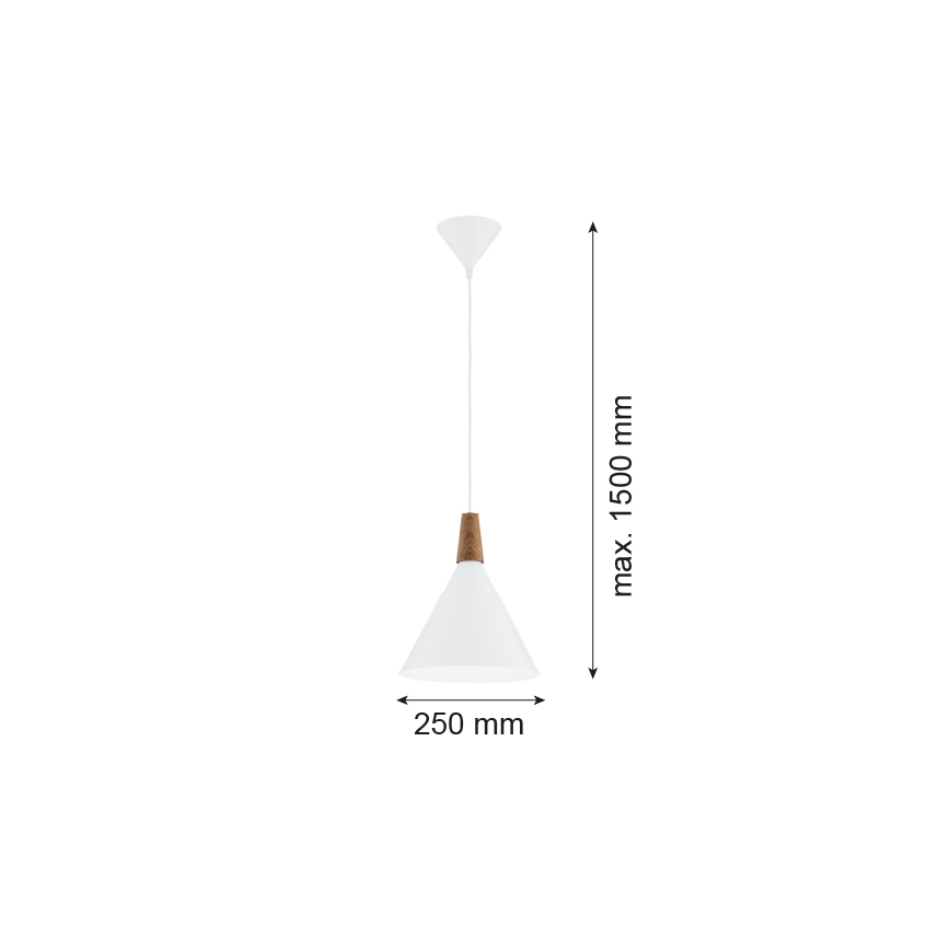 Argon 8630 - Pendel KEGEL 1xE27/15W/230V hvid