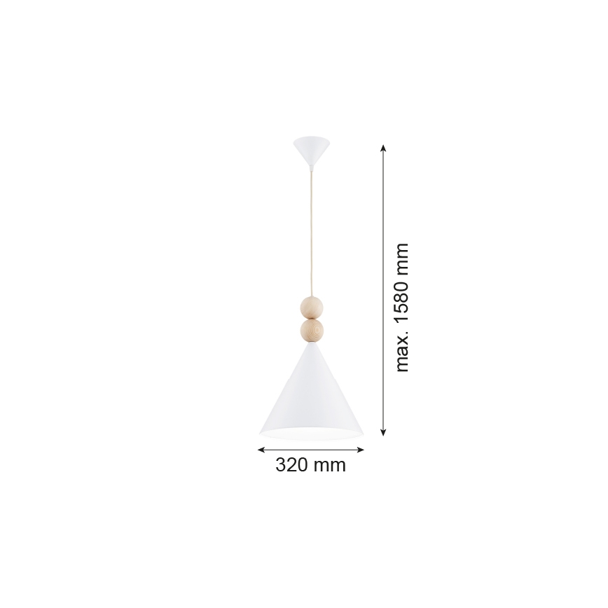Argon 8632 - Pendel KEGEL 1xE27/15W/230V hvid