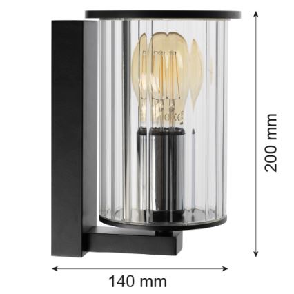 Argon 8748 - Udendørs væglampe NORFOLK 1xE27/15W/230V IP44 sort