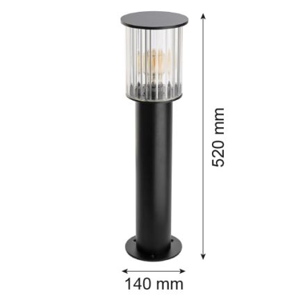 Argon 8749 - Udendørslampe NORFOLK 1xE27/15W/230V IP44 52cm sort