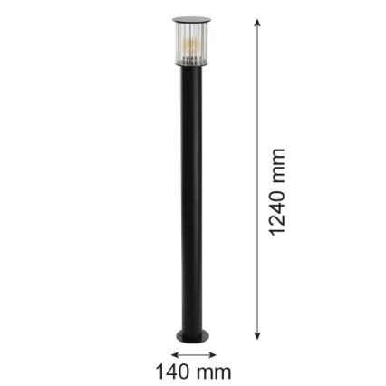 Argon 8750 - Udendørslampe NORFOLK 1xE27/15W/230V IP44 124cm sort